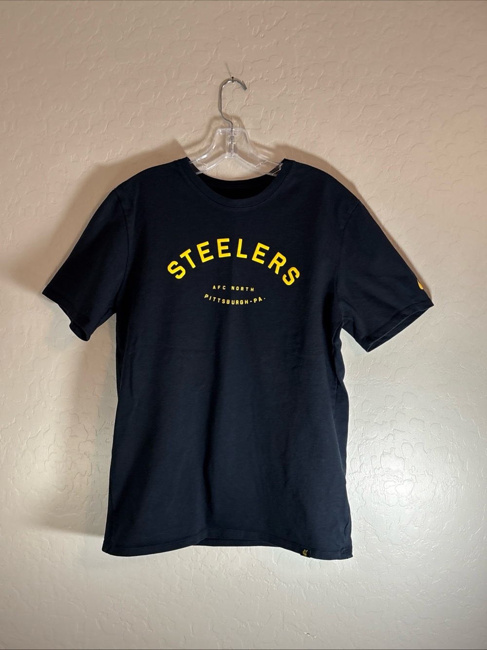 Pittsburgh Steelers NFL Team Apparel Black Short Sleeve T- Shirt Mens Large L